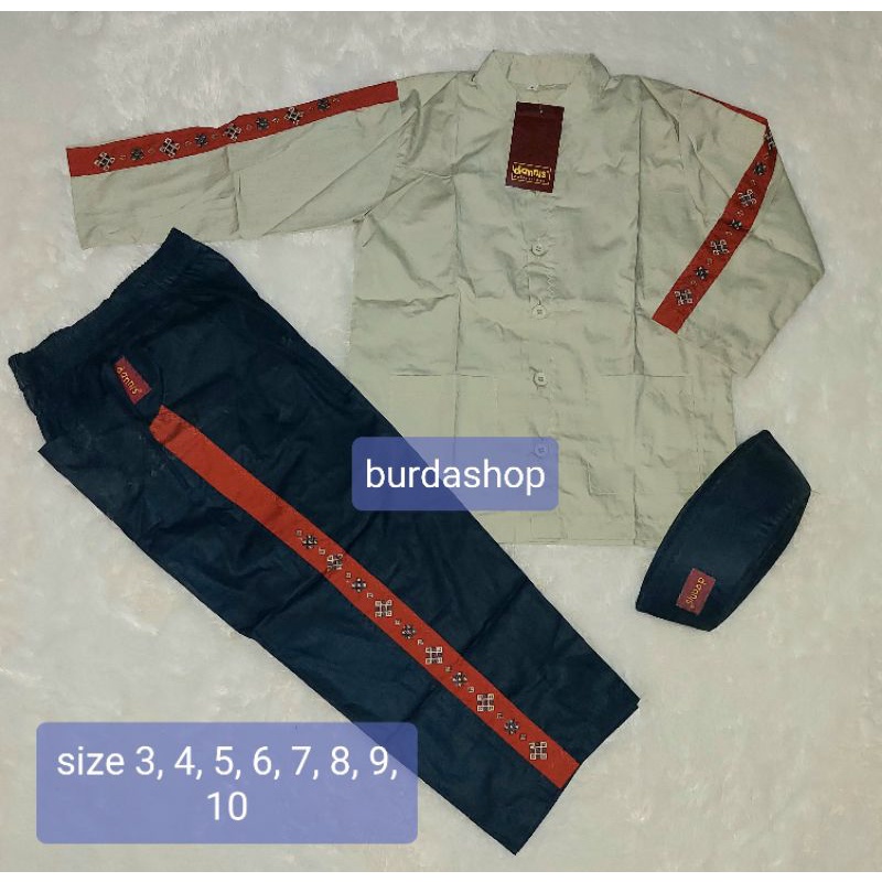 BAJU MUSLIM ANAK DANNIS LAKI LAKI SIZE 3, 4, 5, 6, 7, 8, 9, 10 ( BAJU KOKO ANAK)