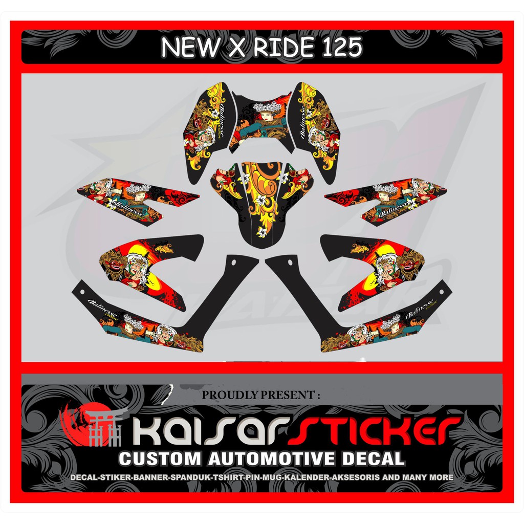 DECAL STICKER MOTOR FULL BODY STIKER X RIDE 125 BARONG
