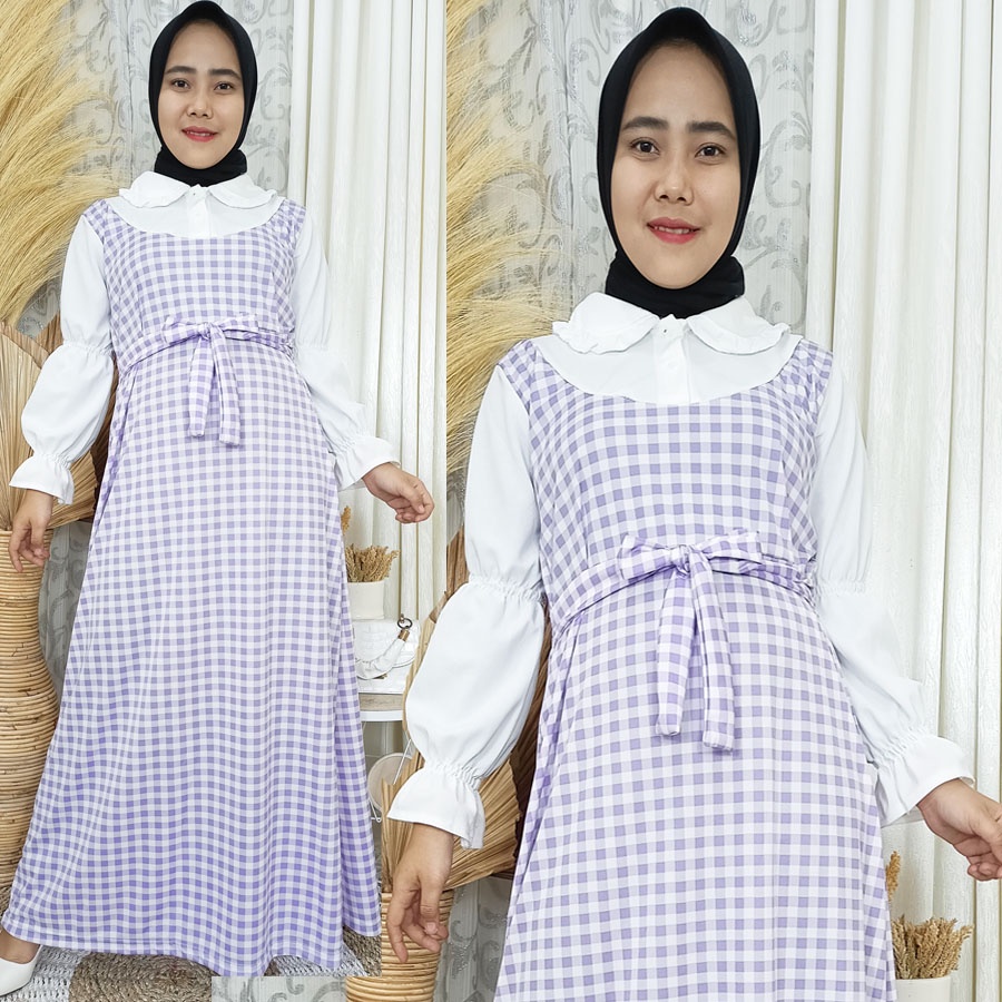 DRESS YUNA GAMIS BUSUI KOTAK KOREA CARLINA GL