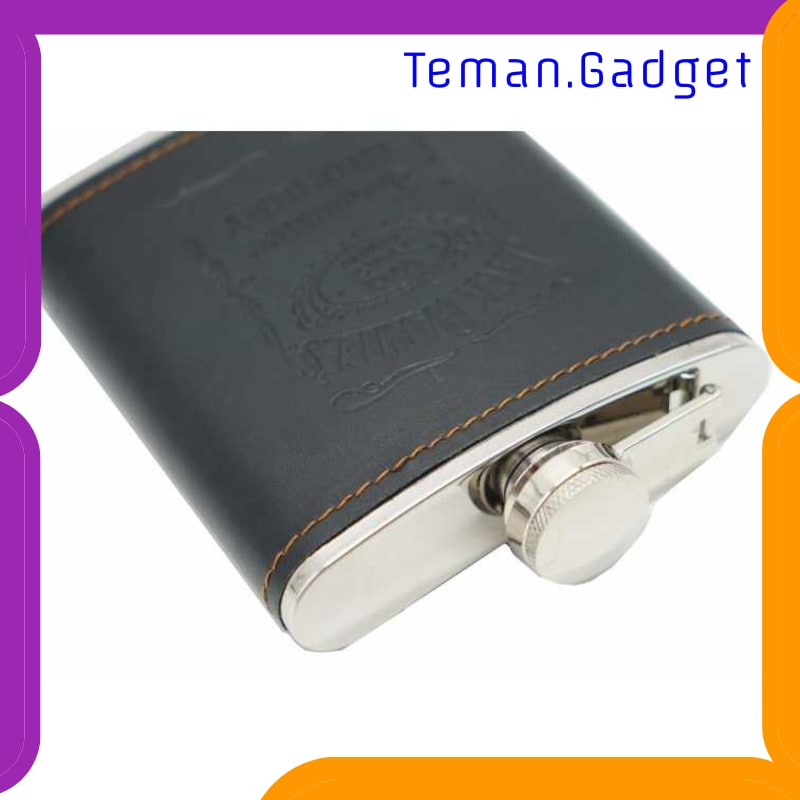 TG-OL031 BOTOL BIR HIP FLASK STAINLESS STEEL LEATHER 7OZ