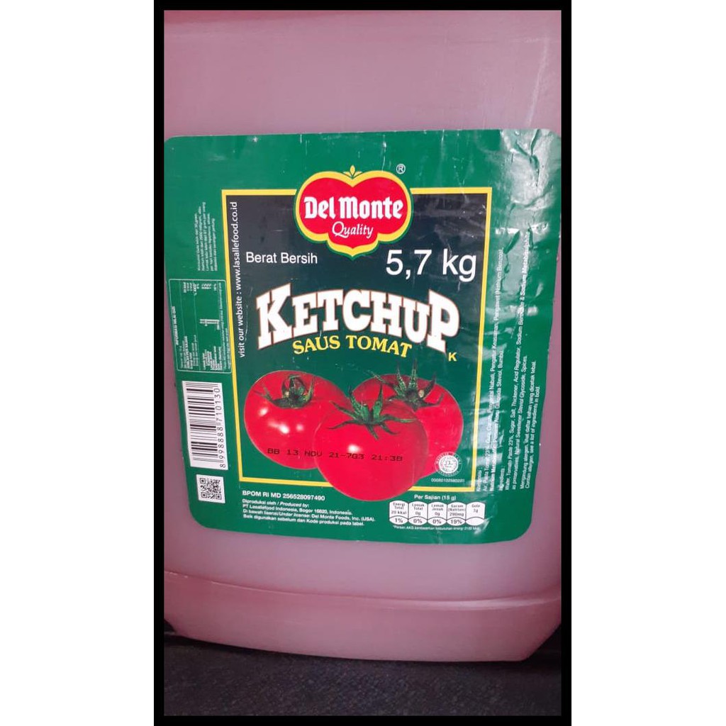 

Ready - Saus Tomat Del Monte Jerigen Dirigen Galon 5.5 5,5 Kg / 5.5Kg / 5,5Kg