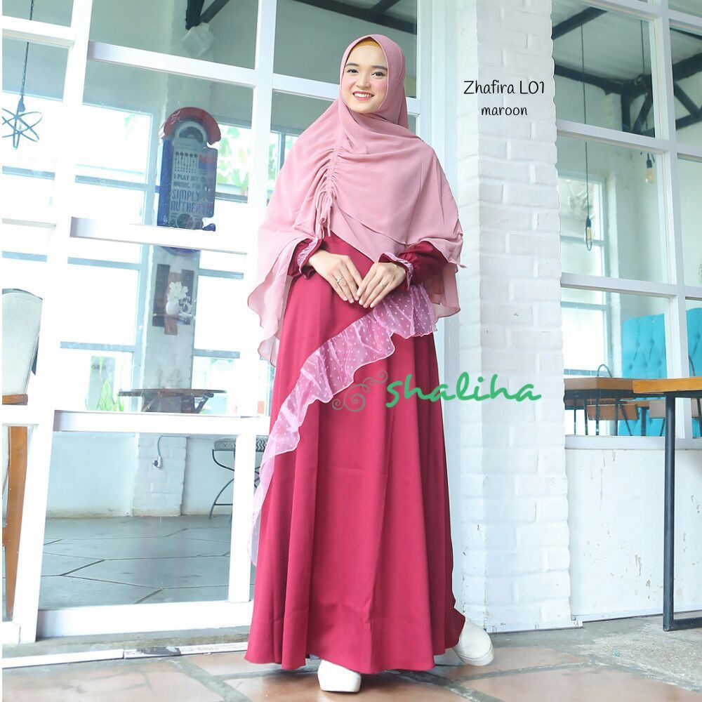 Gamis Shaliha Zhafira / Gamis linen / Gamis Syari Shaliha / Gamis pesta