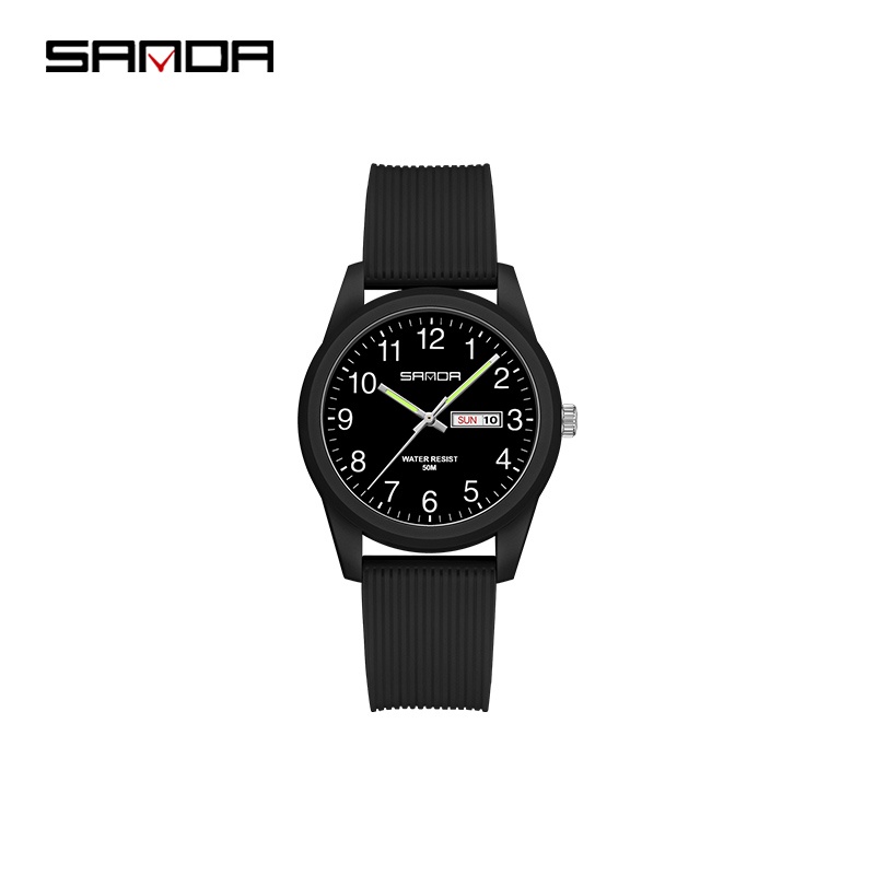 SANDA 6090 Jam Tangan Wanita Pria Analog Sport Tali Rubber Luminous WATCHKITE WKOS