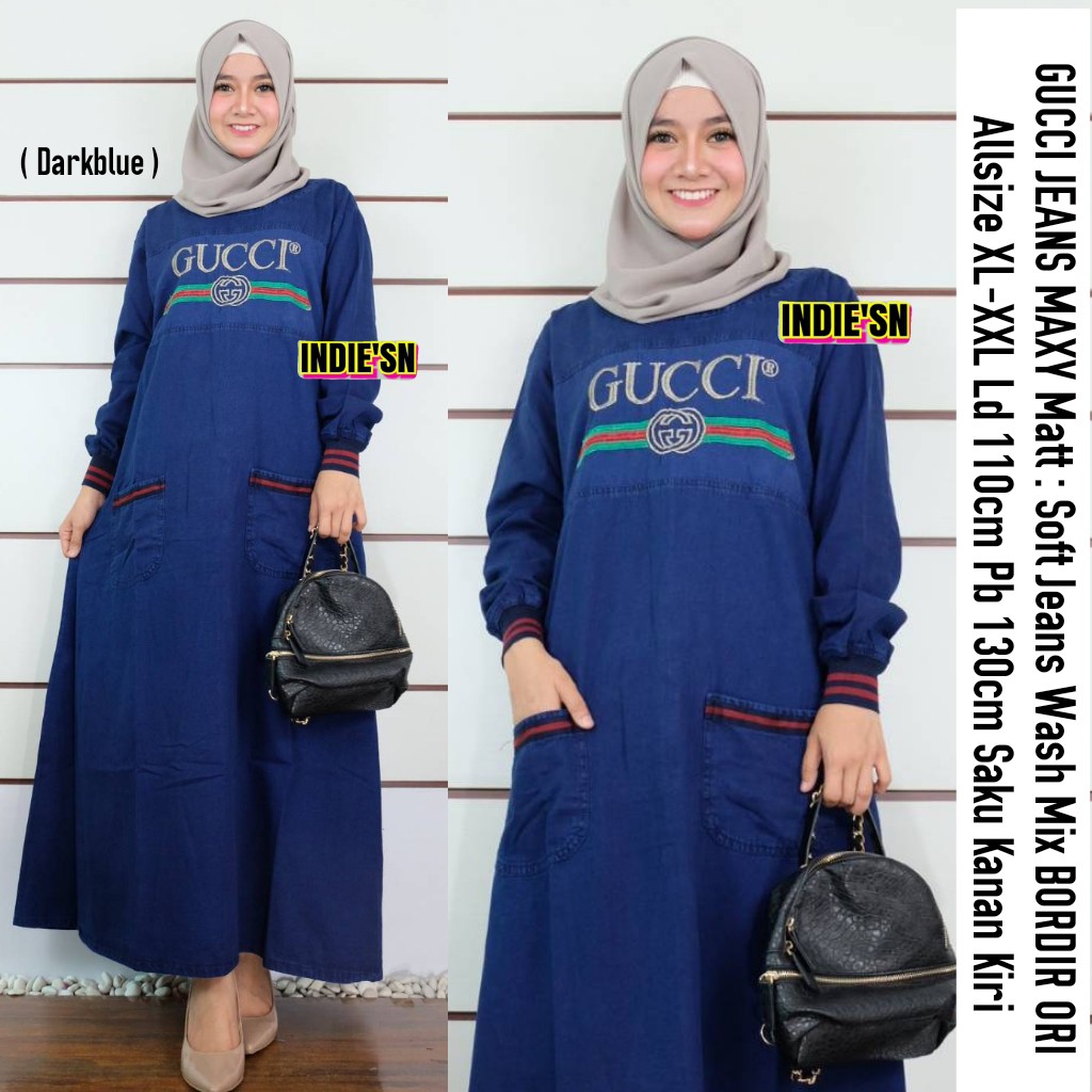 Gamis modern nyaman Gucci Jeans Maxy