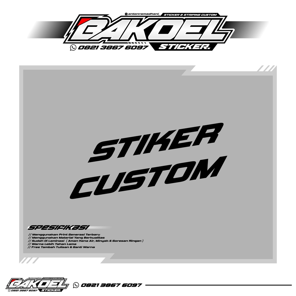 

STIKER CUSTOM - STIKER CUSTOM VARIASI - STIKER CUSTOM PRINT CUT