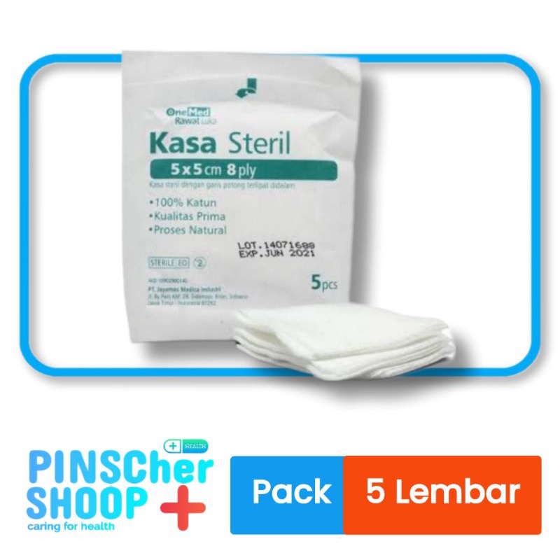 Kasa Steril 585 OneMed 5x5cm 8 Ply Isi 5 Lembar / Pack