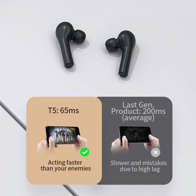 QCY T5 Headset Bluetooth 5.0 Wireless TWS Earphone Touch Alt T1 Pro T3