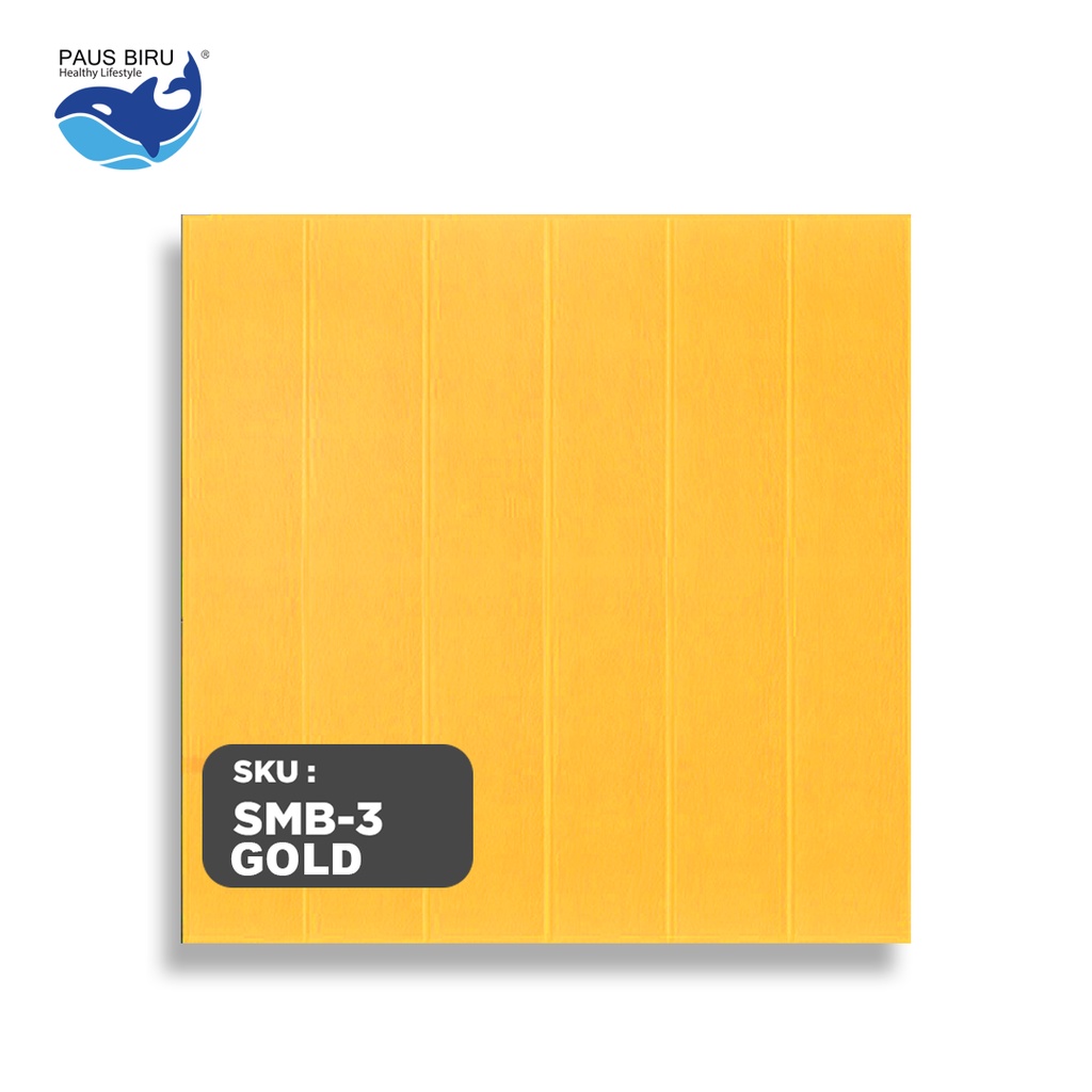 Paus Biru - Wallpaper dinding 3d motif kayu wood foam 70x70cm / wallfoam motif kayu-SMB-3 Gold