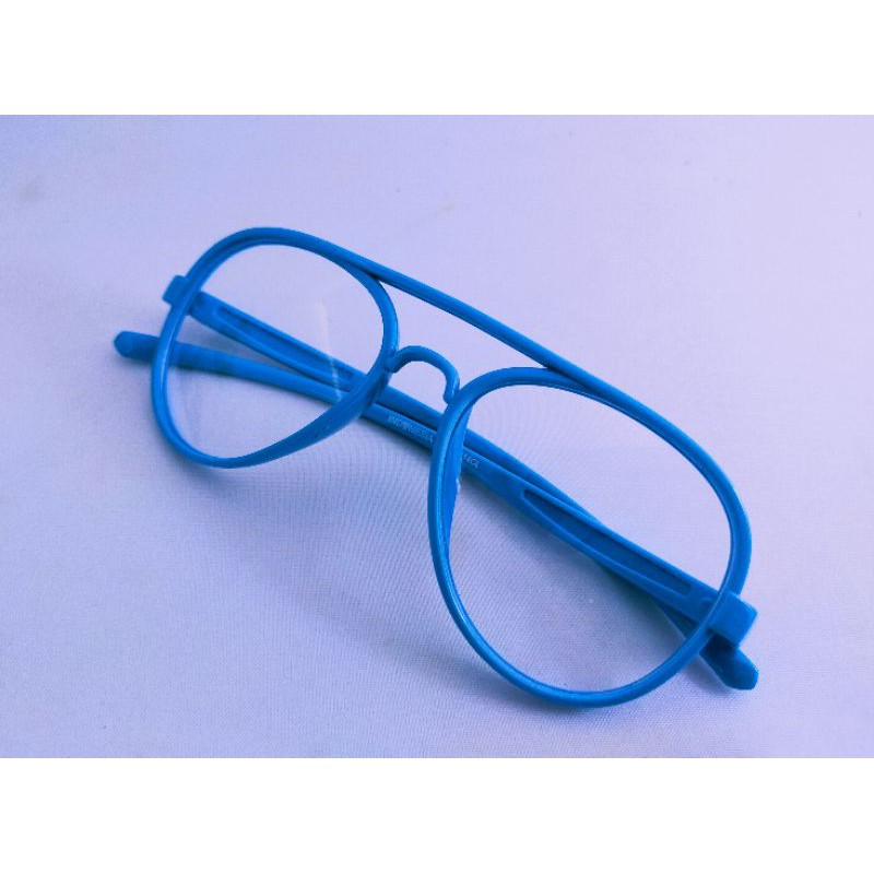 KACAMATA ANAK CEWEK COWOK-BIRU BENING