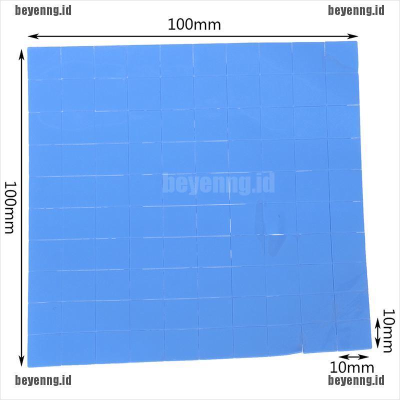 Beye 100pcs 10x10 X 1mm Pad Thermal Silikon Konduktif Pendingin Gpu Cpu