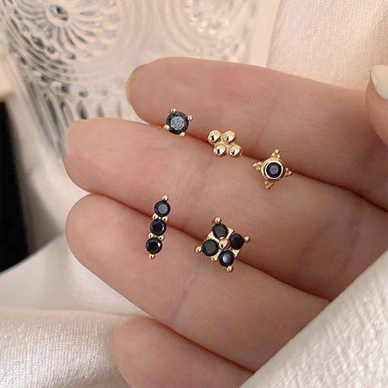 5pcs / Set Anting Stud Hypoallergenic Non Tarnish Untuk Wanita