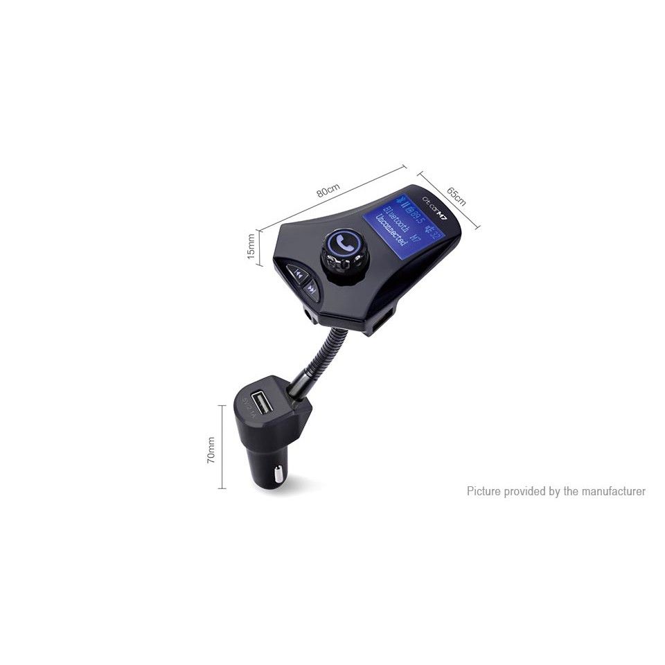 M7 Bluetooth Hands Free Car Kit Car MP3 Player FM Transmitter Dual USB Car-Charger Large Screen