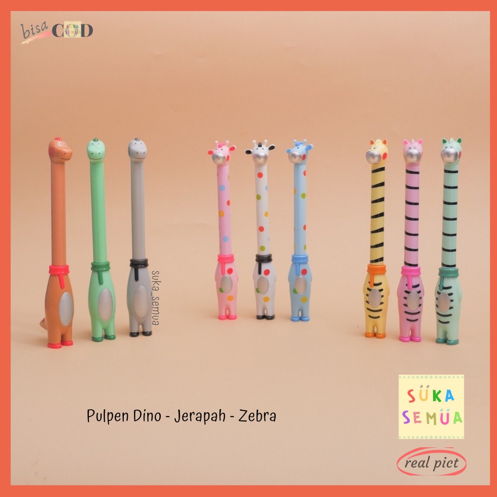 

Pulpen 3D Dino - Jerapah - Zebra // Bolpen Pen Pena GelPen Jeli Karakter Animal Zoo Dinosaurus Giraffe Kuda - Hewan Binatang Lucu Gemoy Imut Murah - kado kenaikan kelas alat tulis anak cowok cowo laki sekolah kuliah kerja - bisa COD ( GoSend Bandung )