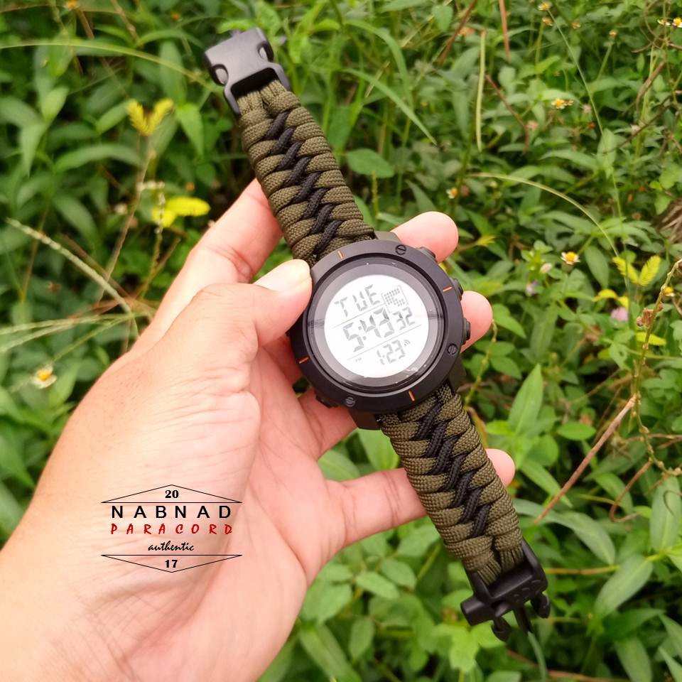 Parodi Skmei Jam Tangan Sport Pria Waterproof Strap Paracord 550 Fishtail Polisi Tni Military Standa