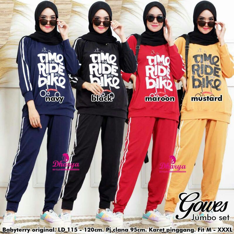 GOWES JUMBO SET/BAJU SET OLAHRAGA/SET PANJANG