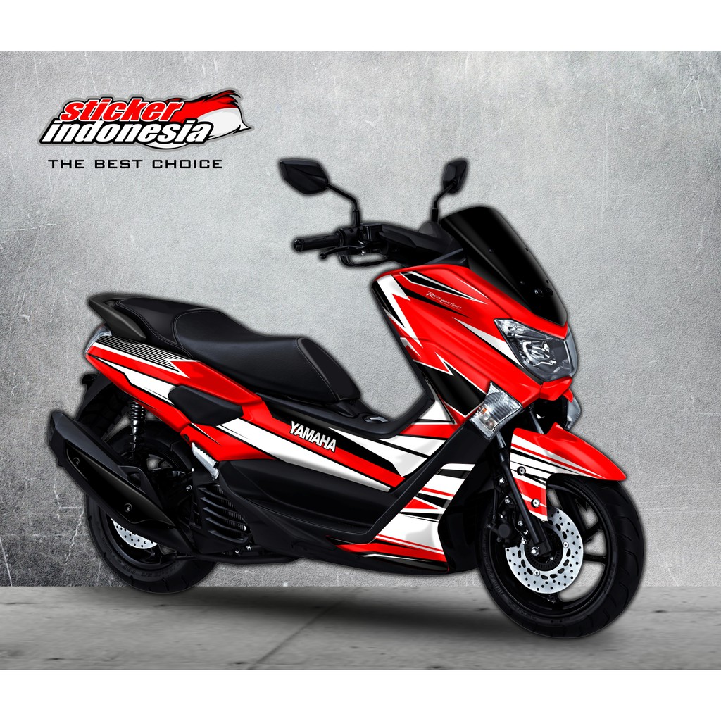 DECAL STICKER NMAX LAMA OLD FULL BODY STRIPING N MAX 155 PUTIH MERAH