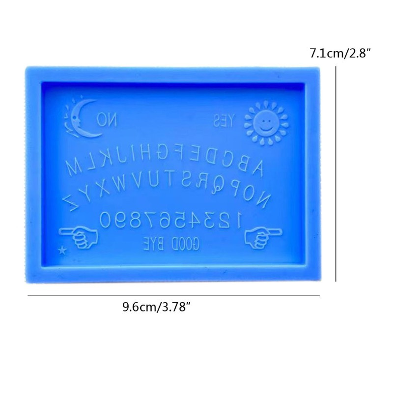 Glitter Witchcrafts Psychic Board Epoxy Resin Mold 26 English Letters Rectangular Plate Silicone Mould DIY Crafts Ornaments Tool