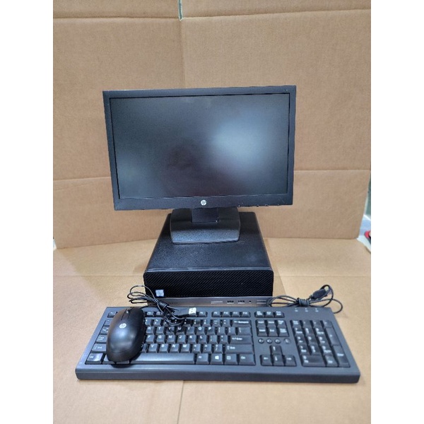 CPU LENGKAP SIAP PAKAI HP PRODESK 400 G4 SFF CORE I5 6500 RAM 8GB DDR4 SSD 256GB LCD 19 INCH KEYBOARD MOUSE OBRAL