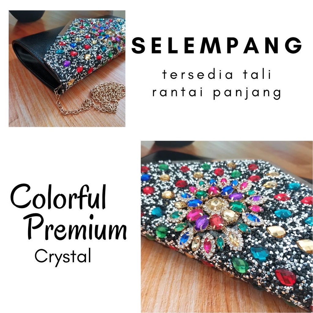 TAS PESTA CLUTCH KONDANGAN KRISTAL SWAROVSKI IMPORT MAC 67 HANDBAG HAND BAG SELEMPANG SLEMPANG SLING BAG JINJING TALI RANTAI WANITA CEWEK CEWE PEREMPUAN FASHION TERBARU KEKINIAN MEWAH ELEGAN IMPORT