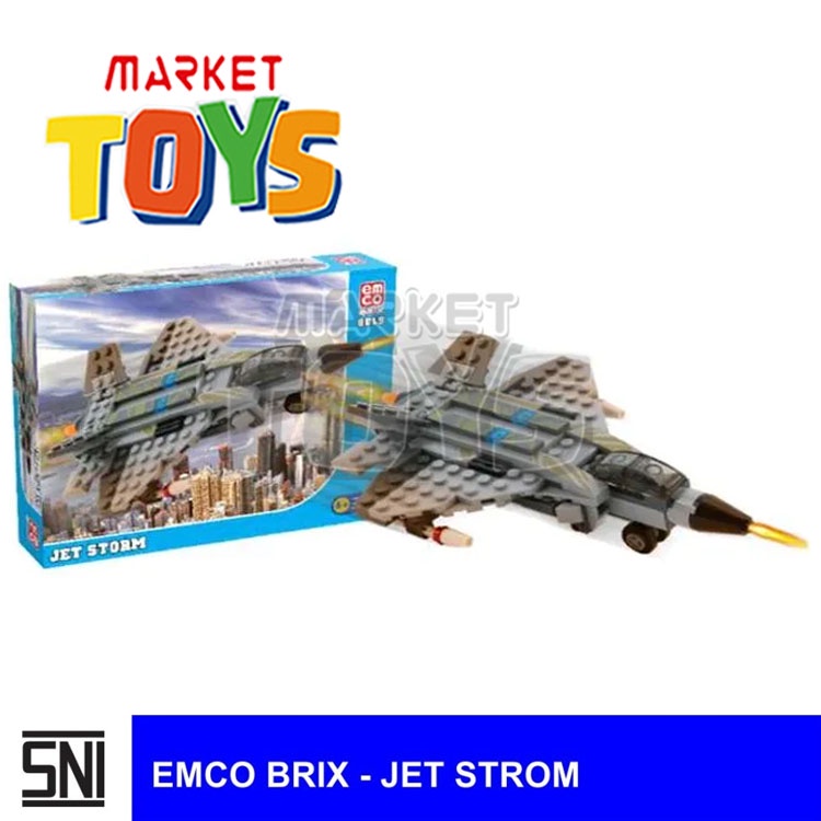 EMCO BRIX - JET STORM Mainan Anak Susun Balok Brick Model Pesawat Jet Terbang