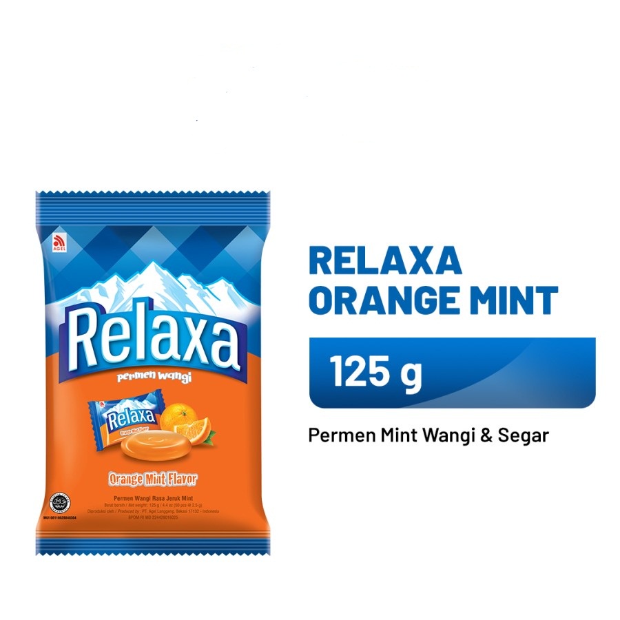 PERMEN RELAXA ORANGE MINT JERUK BAG 50PCS x 2.5 GR