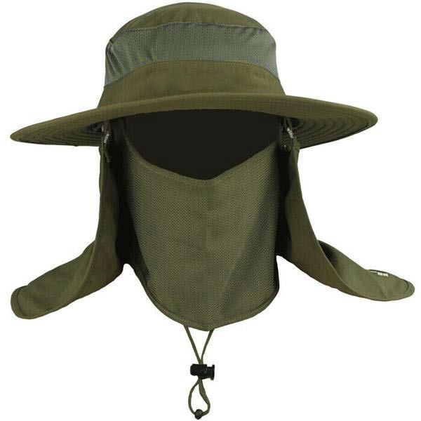Topi Gunung / Mancing Camping Outdoor Anti UV Matahari Fishing Hat Round Edge Army Green Grab Medan