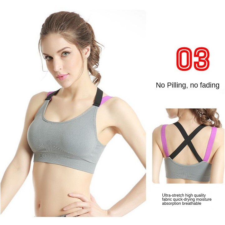 READY STOCK sport bra wanita cross beauty back vest type gym bra seamless 2082