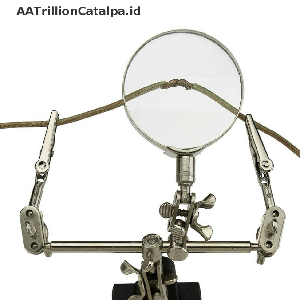 (AATrillionCatalpa) Stand Holder Solder Dengan Kaca Pembesar