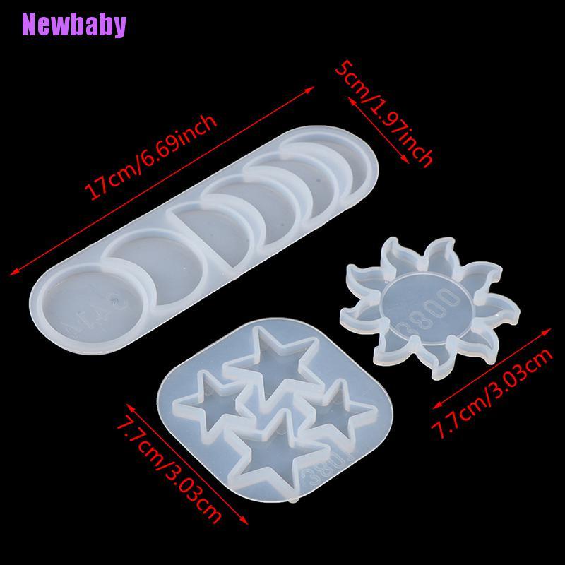 Cetakan Resin Epoksi Bentuk Bulan Bintang Matahari Bahan Silikon Untuk Liontin Gantungan Kunci