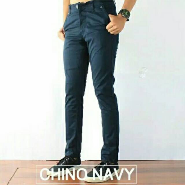 Chino Cowok Biru Navy DISKON