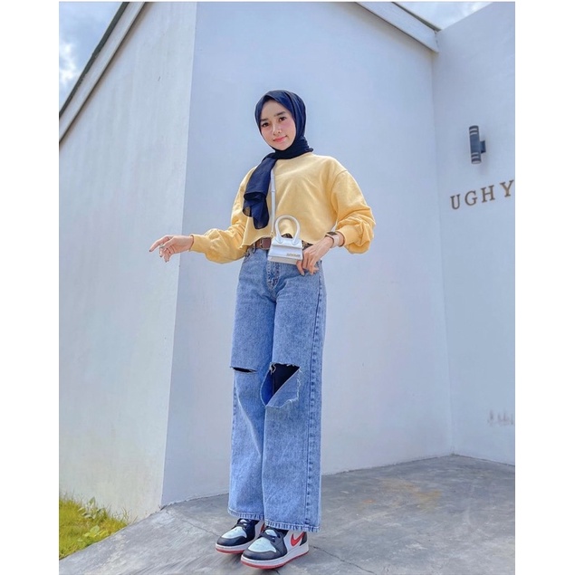 SHANA HIGHT WAIST KULOT JEANS SOBEK