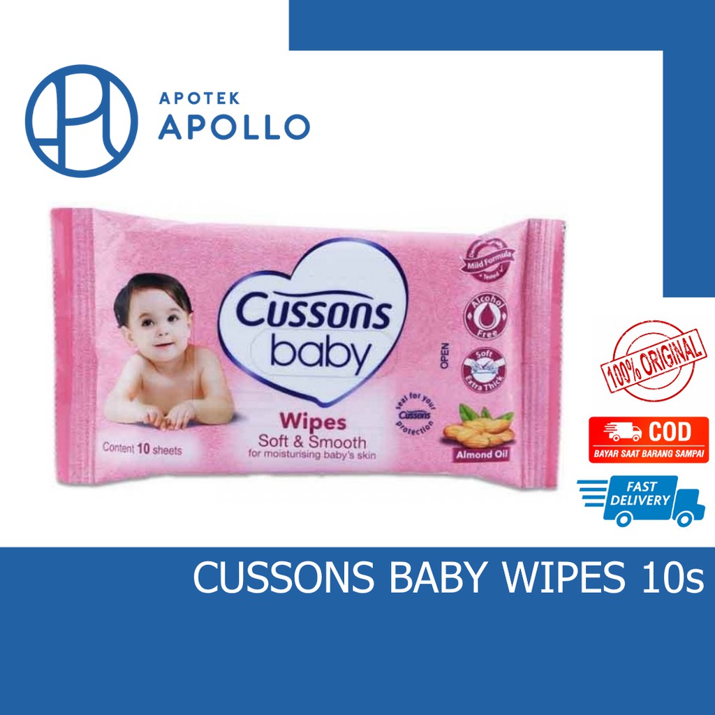 CUSSONS BABY WIPES 10s (BUY 1 GET 1 FREE) / TISU BASAH TISU BAYI / APOLLO