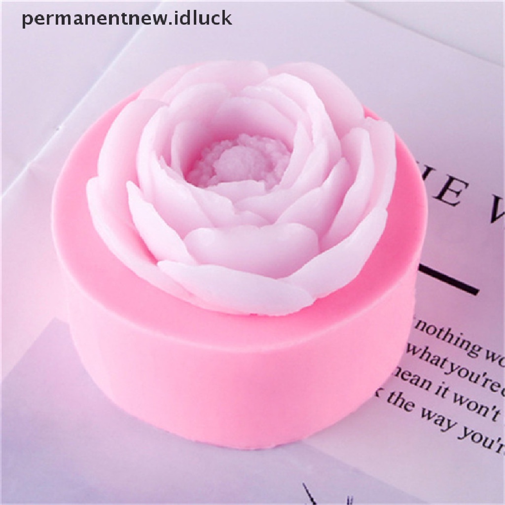 Cetakan Sabun Handmade Bentuk Bunga Peony Bahan Silikon Untuk Dekorasi Kue