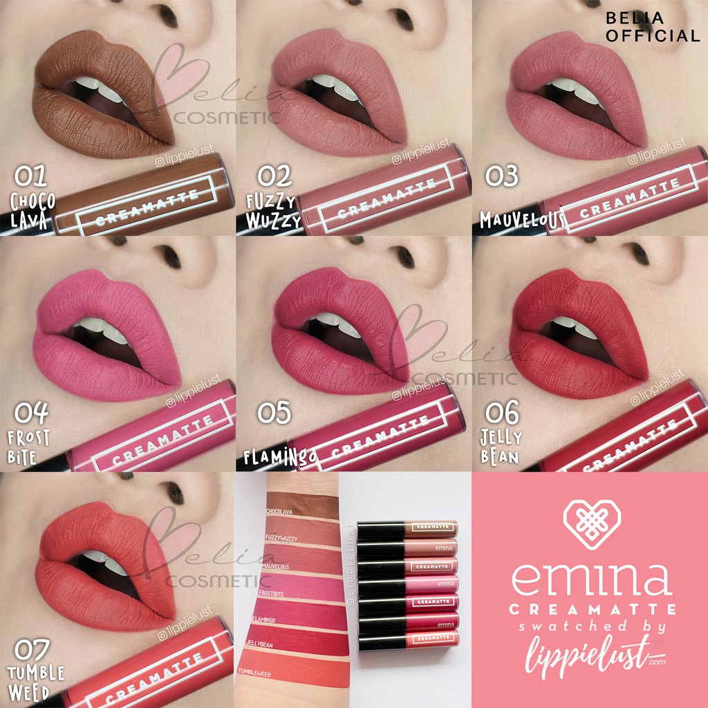 ❤ BELIA ❤ EMINA CREAMATTE Lip Cream no 1-19 | Cream Matte Lipcream Mate