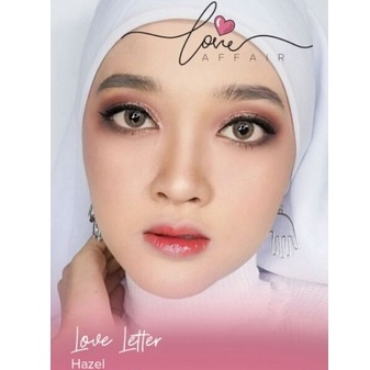 Softlens Love Affair Minus Love Letter Hazel Candle Light Gray By Exoticon dia 14.2mm Kontak Lensa