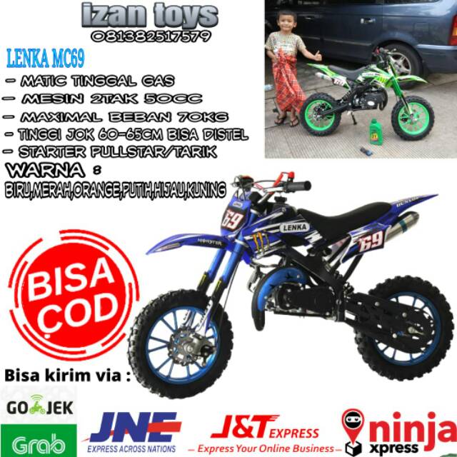 MOTOR MINI TRAIL LENKA MC69/MOTOR MINI CROSS/MOTOR MINI 50CC/BIRU