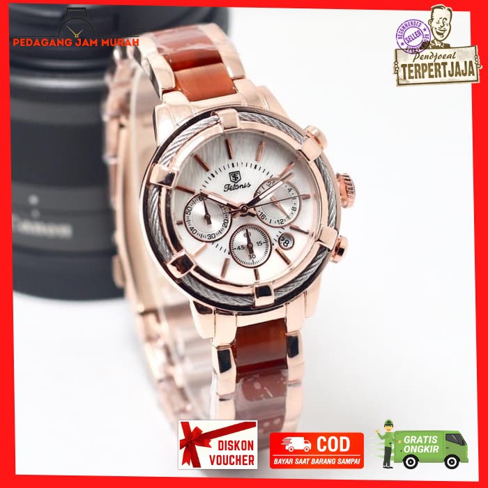 Jam Tangan Tetonis Wanita Original Ori Asli Rantai Anti Karat Anti Air Kualitas Mesin Japan Quartz