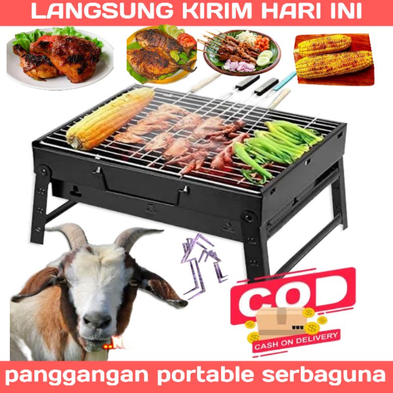 Alat Pemanggang / Panggangan Portable / Pemanggang Sate Daging Alat Panggang Barbeque Grill Portable Roekre / Panggangan Grill Portable Serbaguna