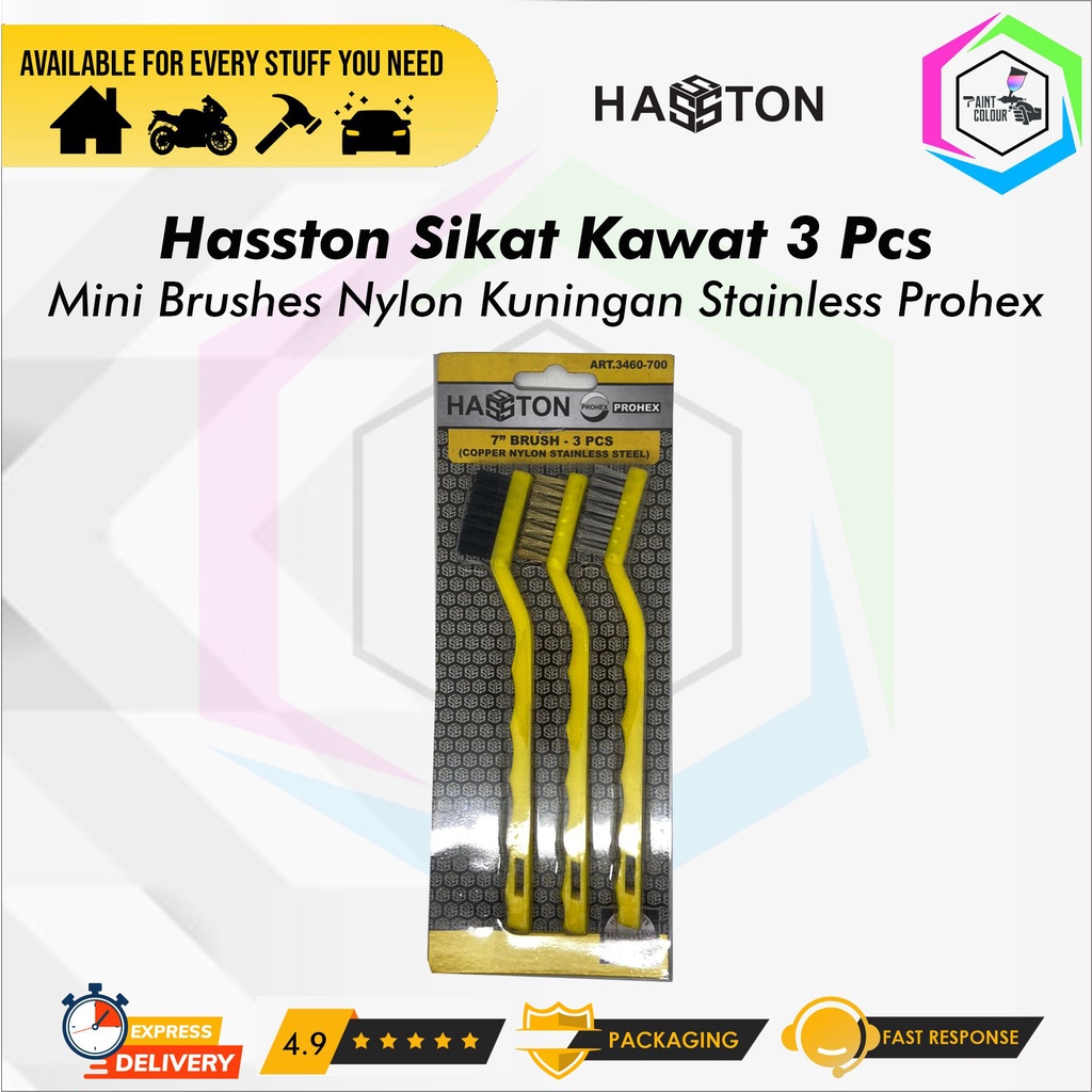 Sikat Kawat Kuningan Kombinasi Serbaguna 1 SET 3pcs Hasston