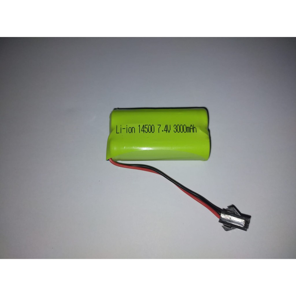 Batre RC Mobil Remot 7.4V 7,4V 3000mAh Socket Hitam 2pin 2x14500