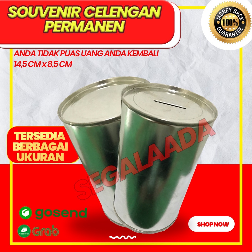 Souvenir Celengan Kaleng POLOS Berbagai Ukuran