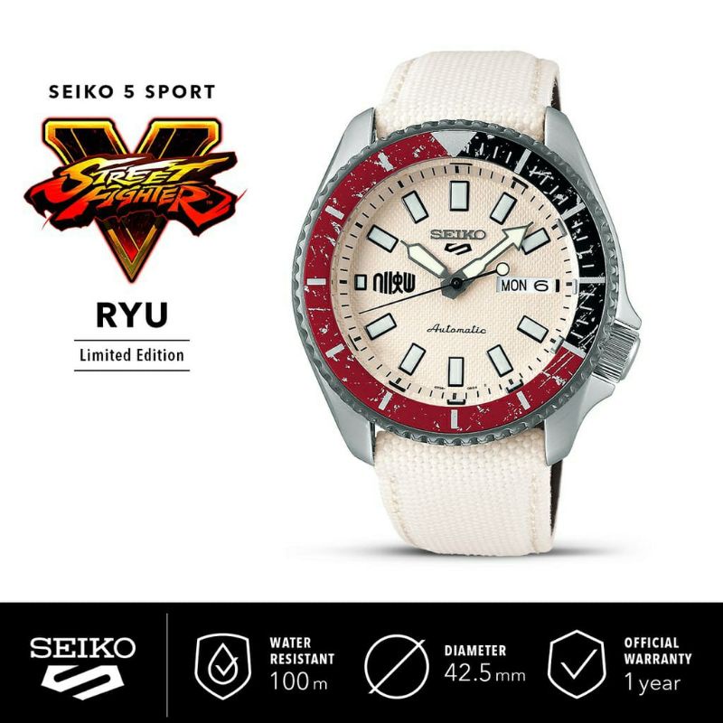 JAM TANGAN STREET FIGHTER V RYU KEN LIMITED EDITION JAM TANGAN SEIKO WATER RESIST