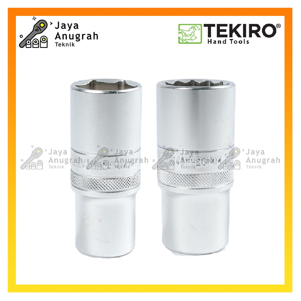 Kunci Sock Deep Wall Tekiro 8, 10, 12mm segi 6pt 1/2 Mata Sok Panjang