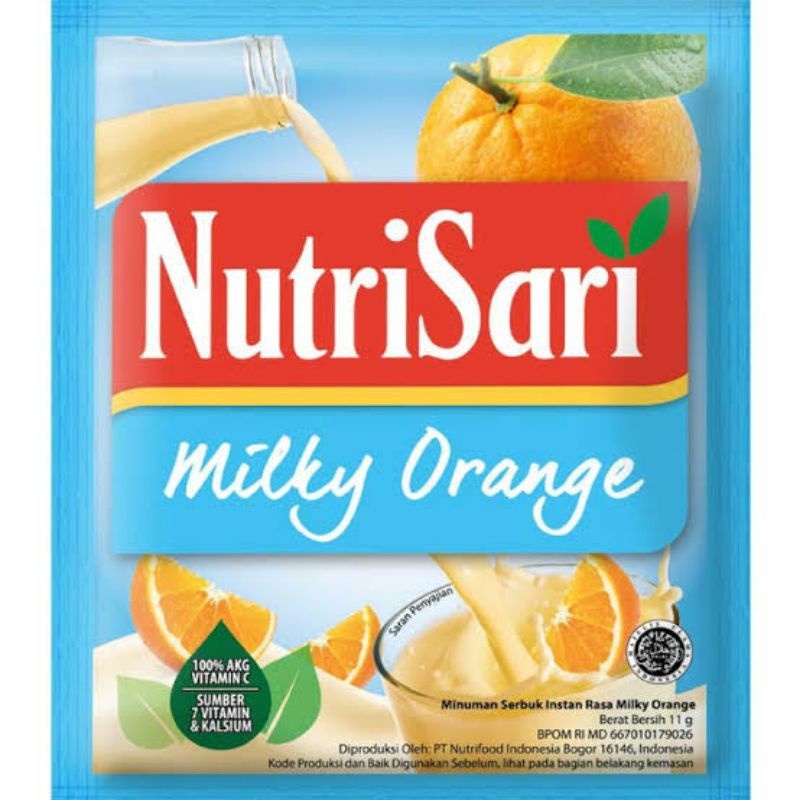 

NUTRISARI MILKY ORANGE 11 GR PERPADUAN RASA JERUK DAN SUSU YG SANGAT ENAK DAN MENYEGAR KAN WAJIB UNTUK DI COBA