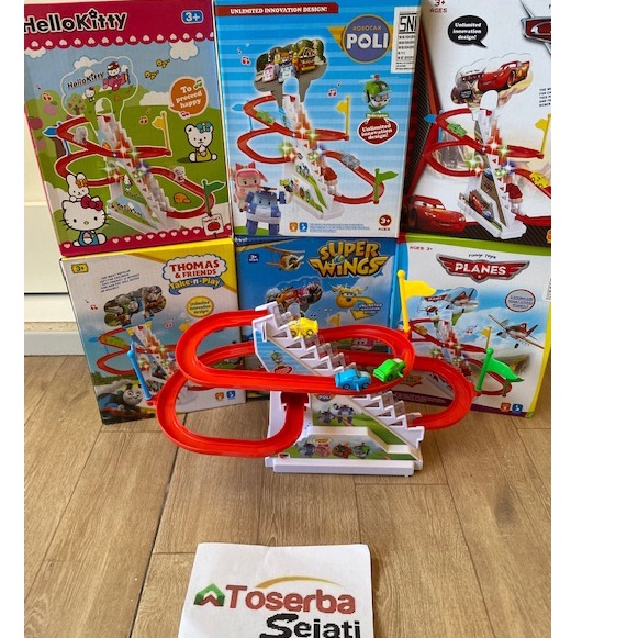 Mainan Tangga Slide Hello Kitty Thomas Planes Poli Cars Super Wings