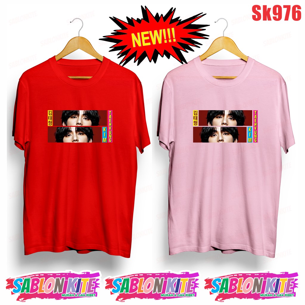 MURAH!!! KAOS KPOP MATA EYE KIM TAEHYUNG SK976 UNISEX COMBED 8 WARNA