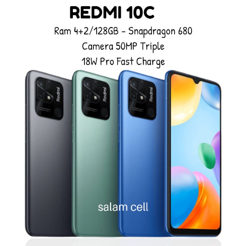 Redmi 10C Ram 4+2/128GB Snapdragon 680 Camera 50MP Original Garansi Resmi-1
