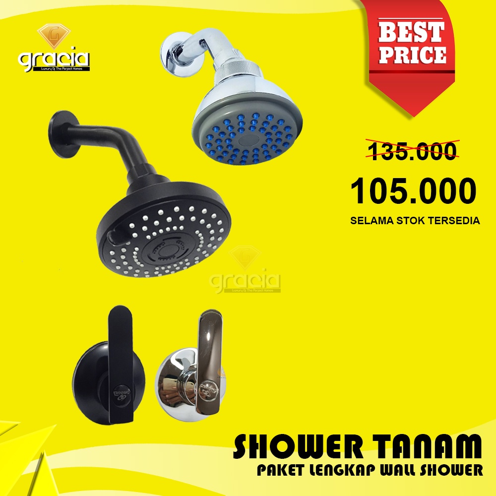 Shower Kamar Mandi + Stop Kran Tanam Kuningan / Shower Mandi / Shower Tanam