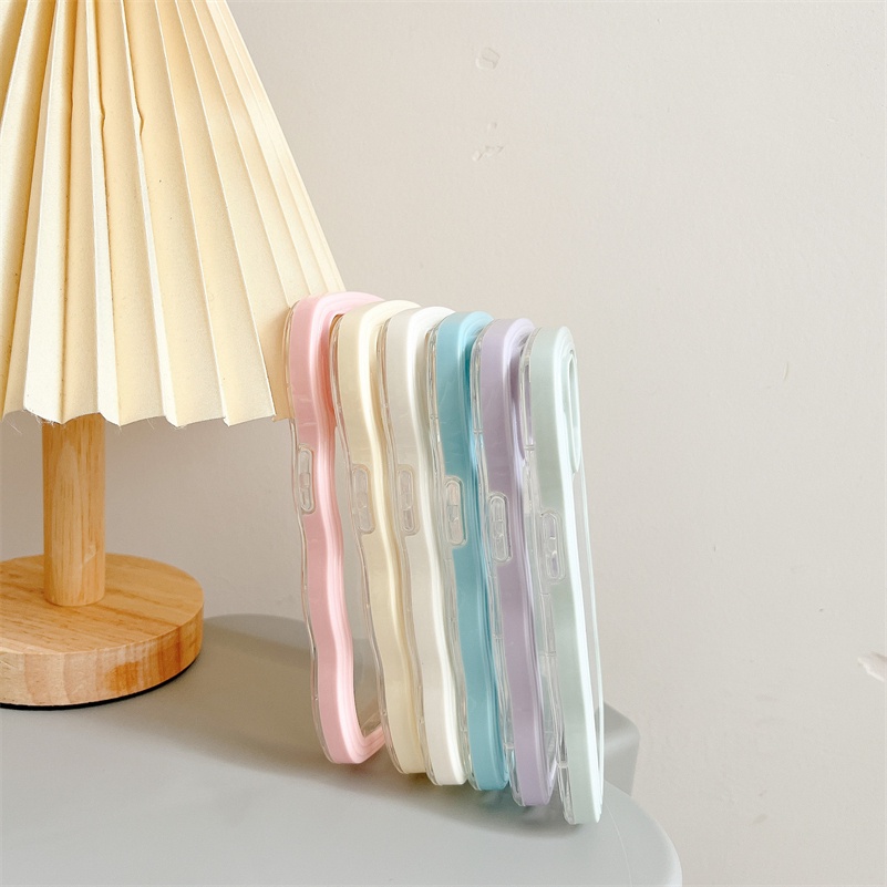 Soft Case Silikon Transparan Warna Permen Untuk iPhone 13 12 11 Pro Max Xr X Xs Max 7 8 Plus