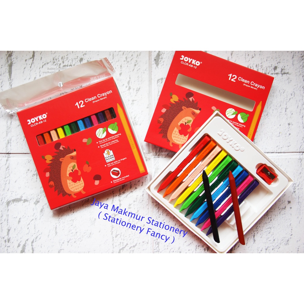 Clean Crayon Joyko 12 Warna CLCR-AB-12 (1 set)